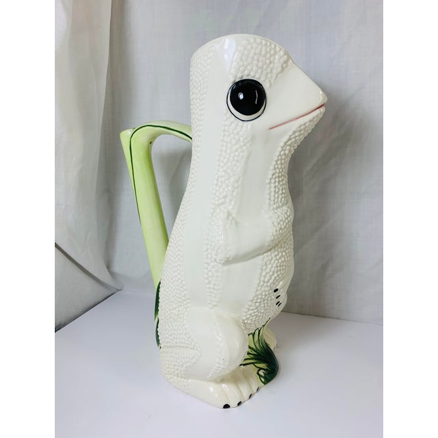 Ceramic Vintage Mottahedeh Fine Porcelain Hobnail Frog Pitcher For Sale - Image 7 of 9