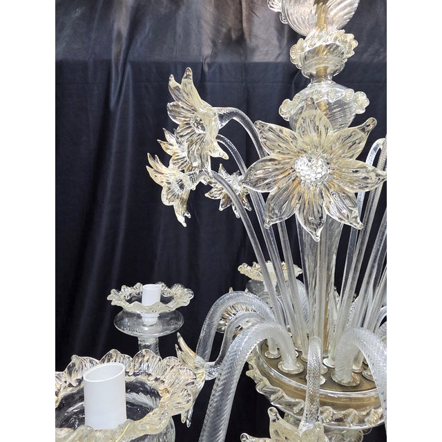 Murano Glass Floral Chandelier, 1980s For Sale - Image 4 of 15