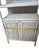 Vintage White Wicker Étagère With Double Door Cabinet & Curved Frame For Sale - Image 10 of 12
