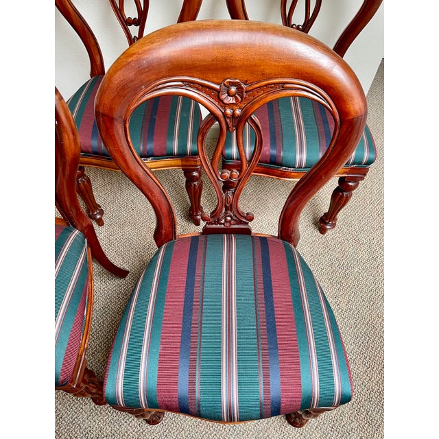 Late 20th Century Ballon Back Art Nouveau Transitional Chairs - Set of 4 For Sale - Image 4 of 7