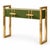 Olive Green Murano Glass Console Table with Brass Accents from Justfurnituress SRL For Sale - Image 4 of 11