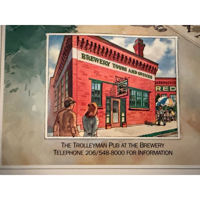 Illustration The Redhook Ale Brewery, Seattle, Washington, Advertising Poster, C. 1990s For Sale - Image 3 of 8