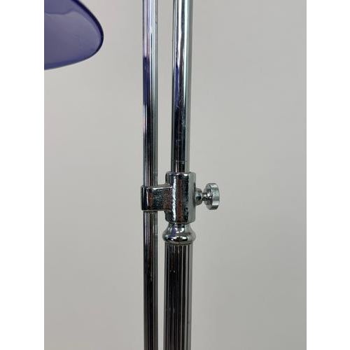 Blue Vintage Adjustable Chrome Floor Lamp with Cobalt Blue Glass Shade, 1950s For Sale - Image 8 of 12