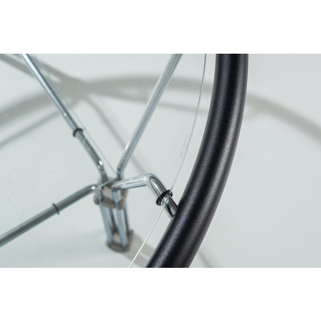 Vintage Round Glass and Steel Coffee Table by Niels Bendtsen, 1980s For Sale - Image 12 of 13