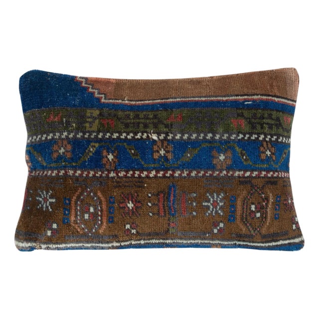 13"x20" Hand-knotted Wool Rug Cushion Cover. Turkish Accent Pillow Cover For Sale