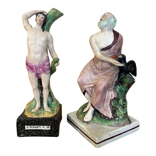 Early Staffordshire Figures- Set of 2 , C. 1800 For Sale