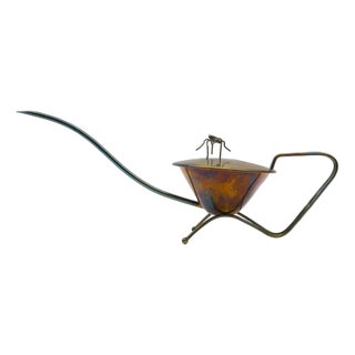 Austrian Brass Watering Can with Movable Spider, 1950s For Sale