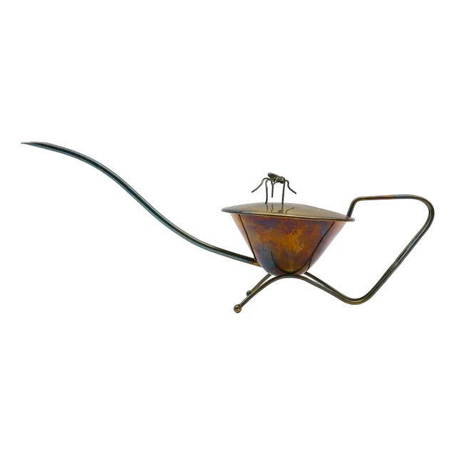 Austrian Brass Watering Can with Movable Spider, 1950s For Sale