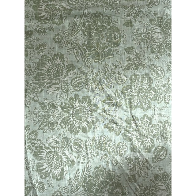 2020s Vintage Braemore Fabrics Sage Green Linen Blend Floral Performance Upholstery Fabric — 6 Yards For Sale - Image 5 of 13