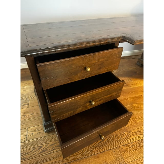 Wood The Sterling Collection Solid Walnut Partner Desk — Rustic European, 96" For Sale - Image 7 of 8