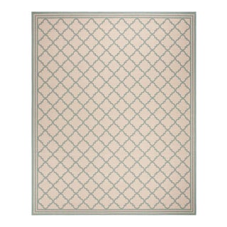 Sea Cottage Indoor Outdoor Rug Cream & Aqua 7'10"x10' For Sale