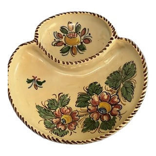 1990s Spanish Ceramic Two Sections Serving Dish For Sale