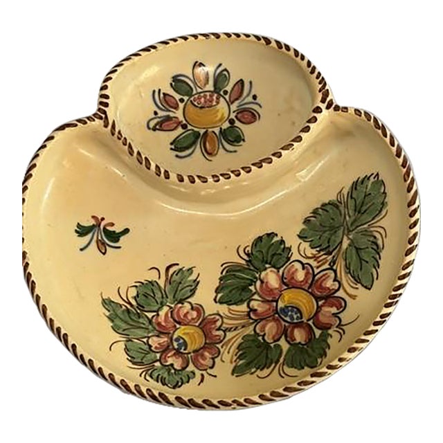 1990s Spanish Ceramic Two Sections Serving Dish For Sale