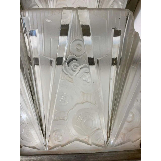 Glass Pair of Hettier Vincent French Art Deco Wall Sconces For Sale - Image 7 of 12