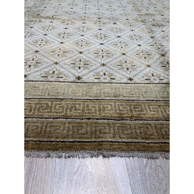 2020s 9x12 Ivory Hand-Knotted Wool Greek Key Border Classic Traditional Carpet Rug For Sale - Image 5 of 7