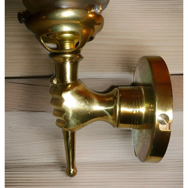 1950's French Regency Bronze Hand Fist Torch Wall Sconce With Flame Shade For Sale - Image 10 of 14