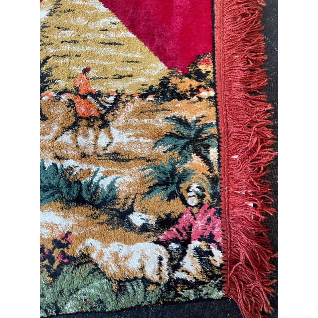 Early 20th Century Early 20th Century Moorish Egyptian Silk Cotton Woven Wall Tapestry For Sale - Image 5 of 7