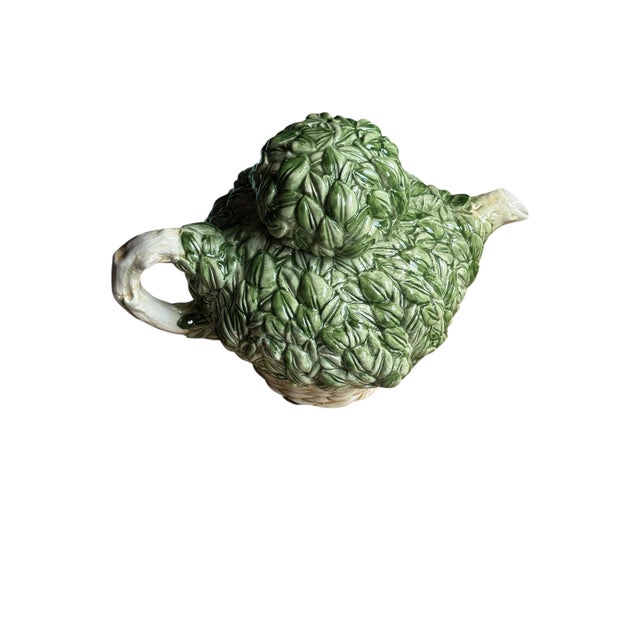 1990s Vintage Ethan Allen Ceramic Green Boxwood Topiary Tea Pot, Made in Italy For Sale - Image 5 of 6