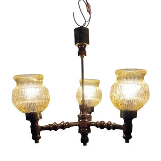 Vintage Wooden Ceiling Lamp, 1975 For Sale