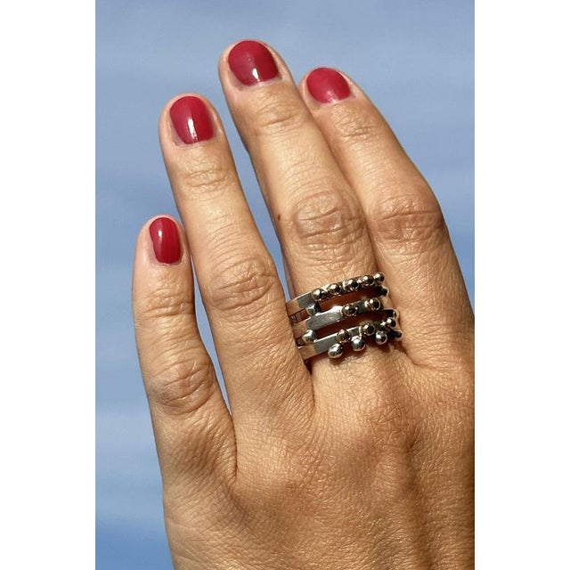 Silver and Gold Ring by Cecilia Johansson, 1979 For Sale - Image 3 of 9