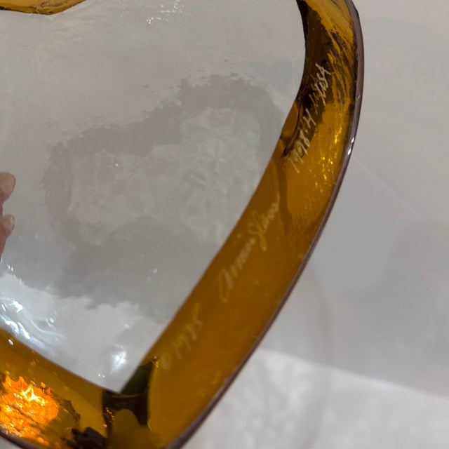 1990s Annieglass Heart Gilt Glass Plates - Set of 12 For Sale - Image 10 of 10
