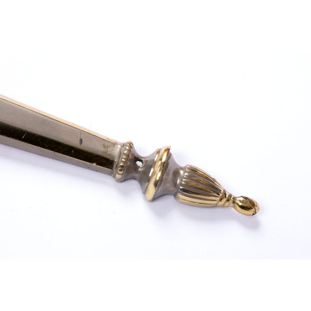 Directoire Style Gilt & Silver Brass Wall Sconces, 1970s, Set of 2 For Sale - Image 3 of 12