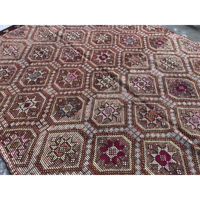 1960s Vintage Turkish Handwoven Rug - 7′4″ × 9′4″ For Sale - Image 6 of 10