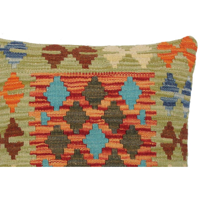 Shabby Chic Shabby Chic Hand-Woven Turkish Kilim Throw Pillow For Sale - Image 3 of 8