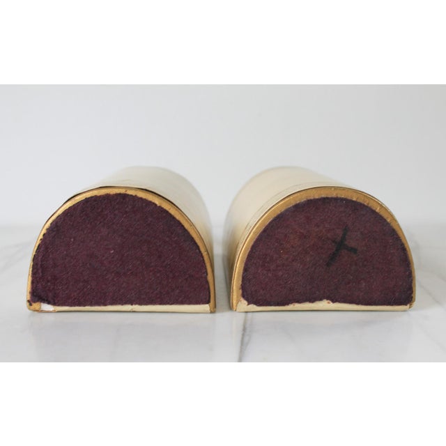 Pair of Vintage Leather Wrapped Bookends For Sale - Image 11 of 11