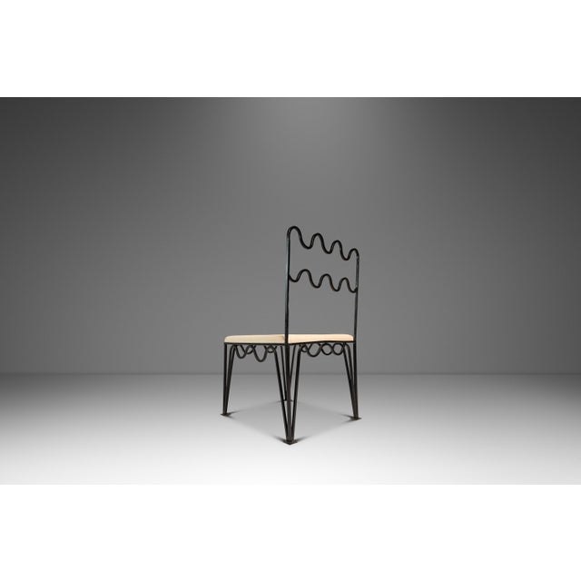 Set of Two (2) Méandre Side Chairs in Wrought Iron Inspired by Jean Royère Produced by Design Frères, Usa, C. 2000s For Sale In Orlando - Image 6 of 18