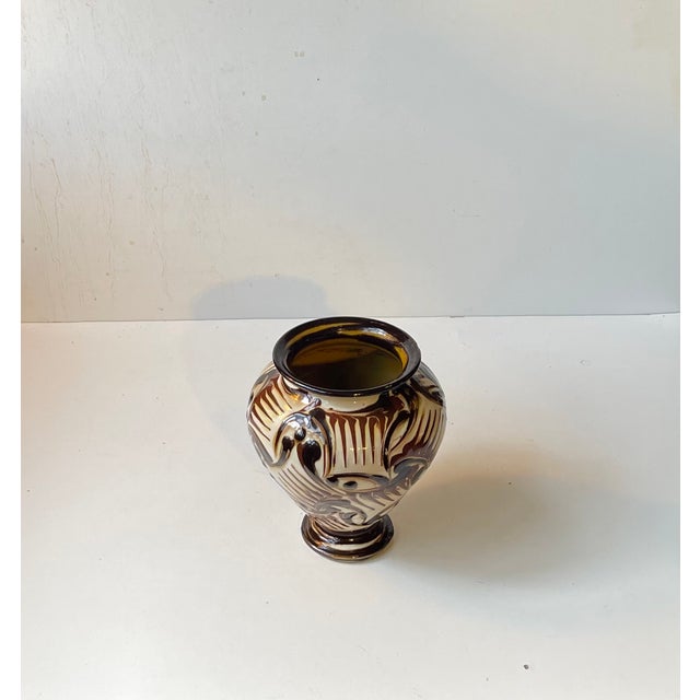 Art Deco Glazed Pottery Vase by Herman August Kähler, 1920s For Sale - Image 4 of 13