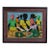 Vintage Jamaican Folk Art Painting of a Market With Figures and Fruit by C. Pearson For Sale