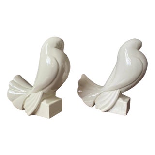 Ceramic Pigeons by Jacques Adnet, 1920s, Set of 2 For Sale