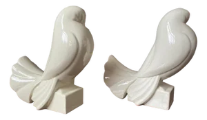 Ceramic Pigeons by Jacques Adnet, 1920s, Set of 2