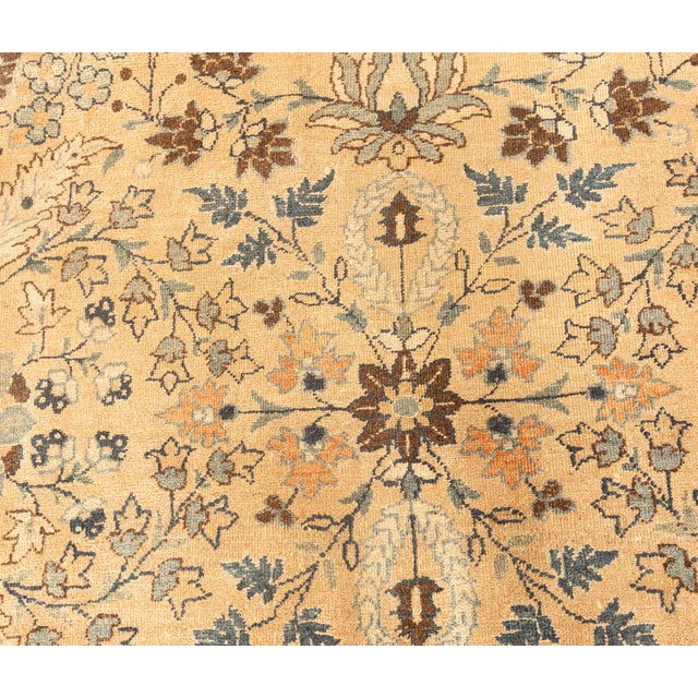 Vintage Persian Meshad Botanic Handmade Wool Carpet For Sale In New York - Image 6 of 9