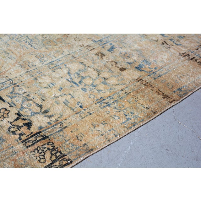 Textile Antique Oversized Allover Botanical Design Beige Tan Blue Wool Hand-Knotted Rug 1920s - 10’11” X 16’2” For Sale - Image 7 of 10