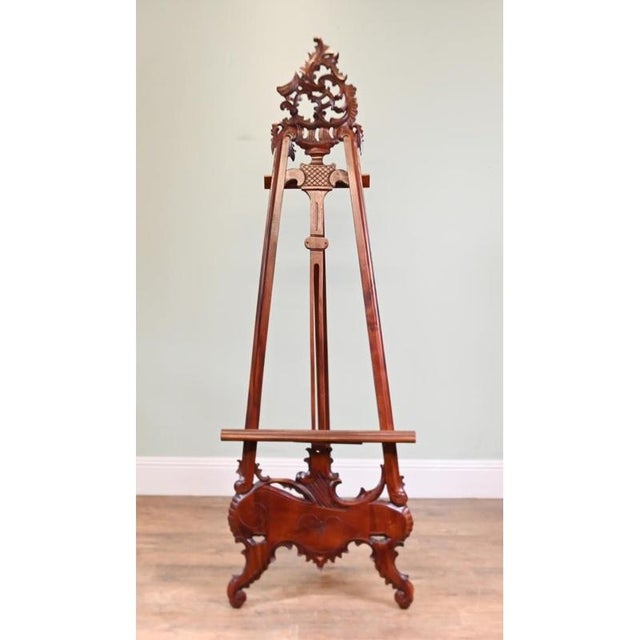 Wood Late 19th Century Victorian Gothic Revival Mahogany Easel For Sale - Image 7 of 7