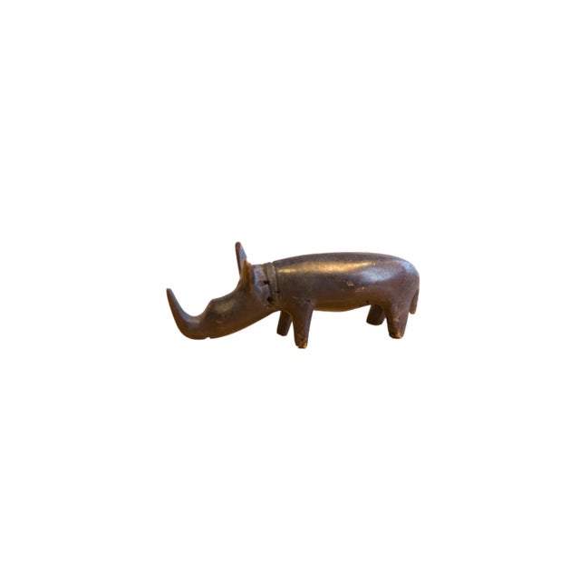 1960s Vintage African Rhino With Dark Patina For Sale - Image 5 of 5