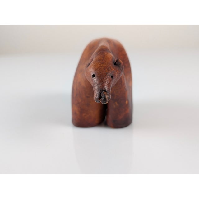1960s Mid-Century Modern Folded Leather Bear Sculpture, Germany, 1960s For Sale - Image 5 of 10