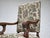 Scandinavian Highback Armchair in Patterned Fabric and Hand-Carved Oak, 1950s For Sale - Image 17 of 18