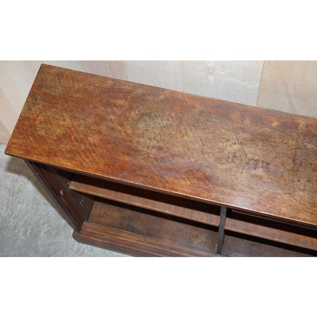 Antique Victorian Dwarf Open Library Bookcases with 2 Shelves Per Side For Sale - Image 9 of 15