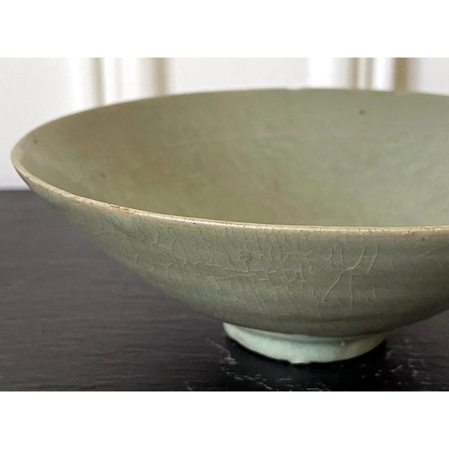 Asian Celadon Ceramic Tea Bowl Korean Goryeo Dynasty For Sale - Image 3 of 13