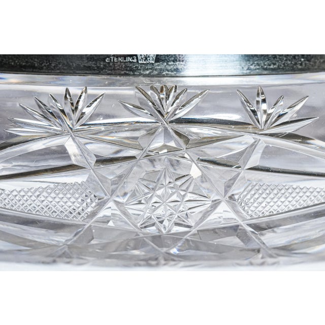 Stunning Crystal Sterling Silver Antique Jewelry Dresser Vanity Box For Sale - Image 10 of 18