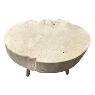 Andrianna Shamaris Mid Century Style Organic Teak Wood Coffee Table For Sale
