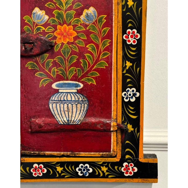Indian Painted Wood Window Frame For Sale - Image 6 of 18