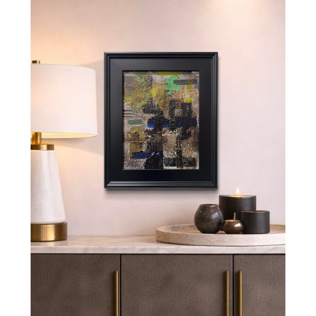 This original mixed-media abstract painting by J. Kent Martin is inspired by aerial views of farmland and the ordered...