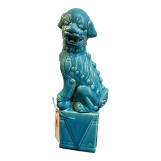 Turquoise Foo Dog Figurine For Sale