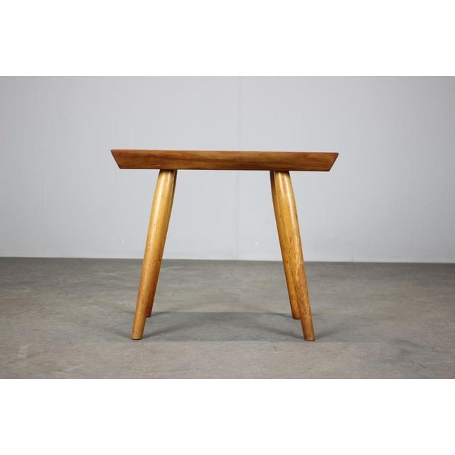 Mid-Century Modern Cherry Stool, Czechoslovakia, 1960s For Sale - Image 8 of 11