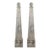 Pair of Grand Tour Style Faux Marbled Gray Granite Obelisks For Sale