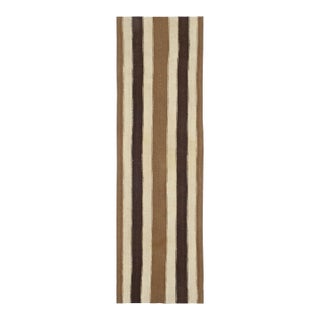 Striped Vintage Brown Kilim Runner Rug - 2`3" X 8`8" For Sale